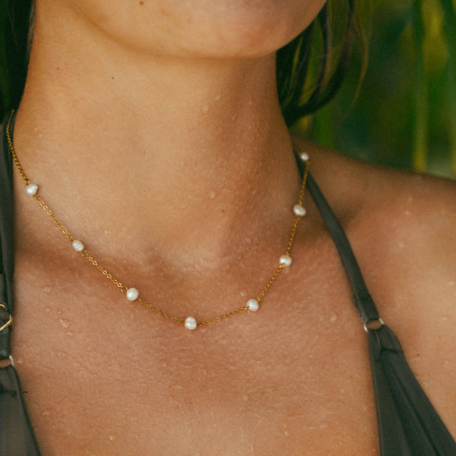 Laney Pearl Necklace worn