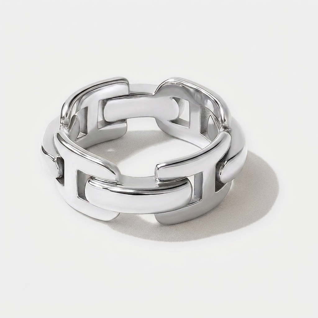 Anchor Chain Ring — Silver