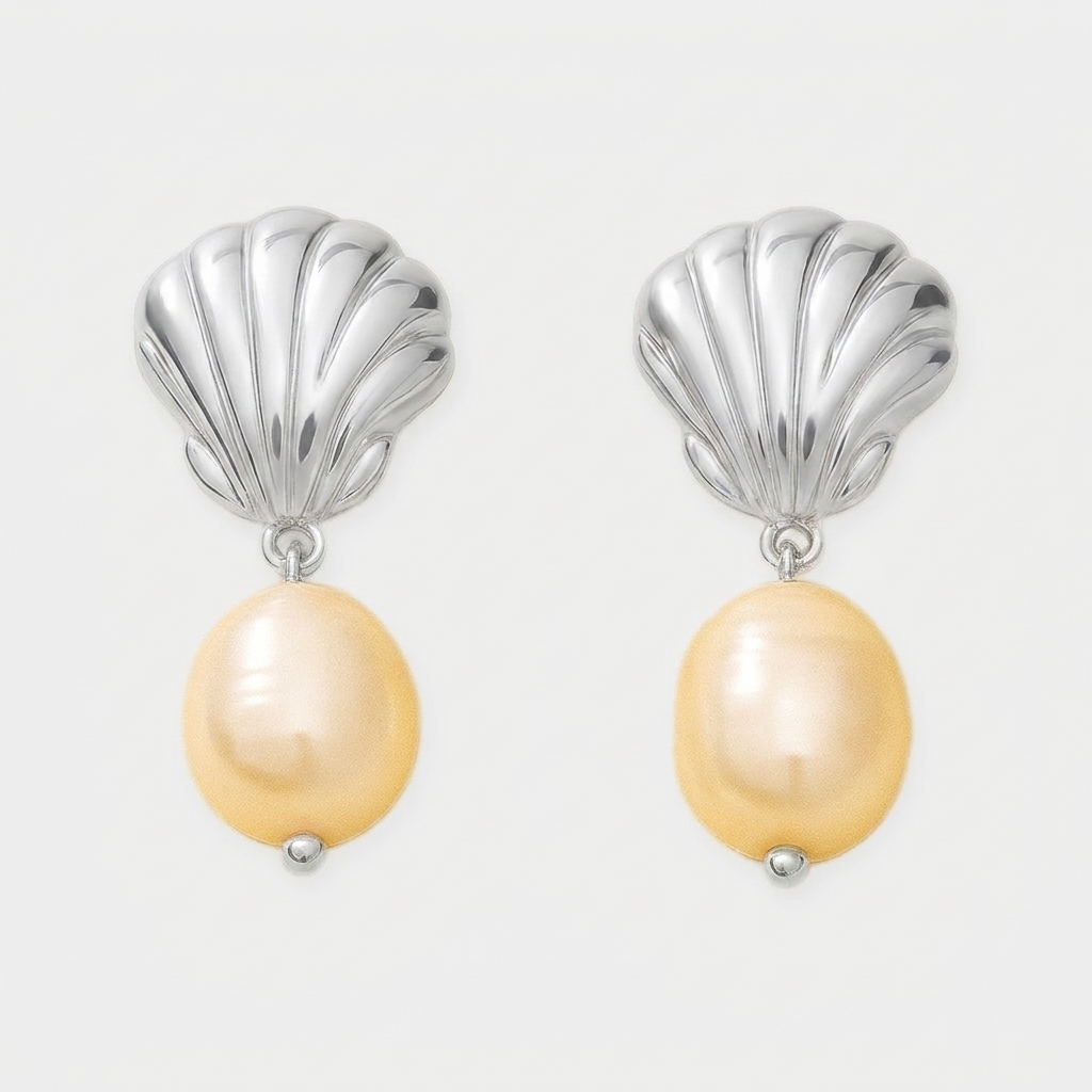 Dawnshell Earrings — Silver