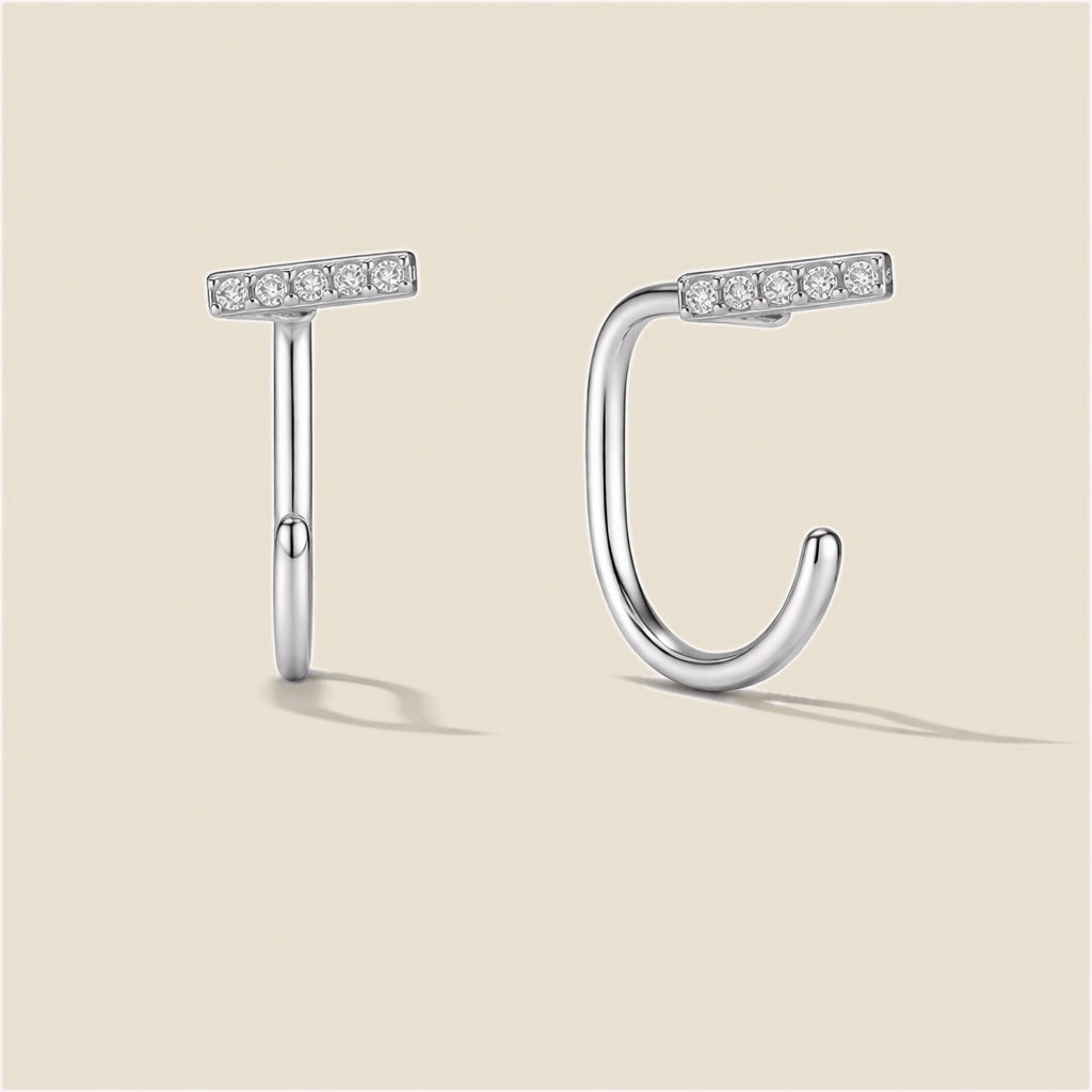 Diamond Bar Comfort Earrings