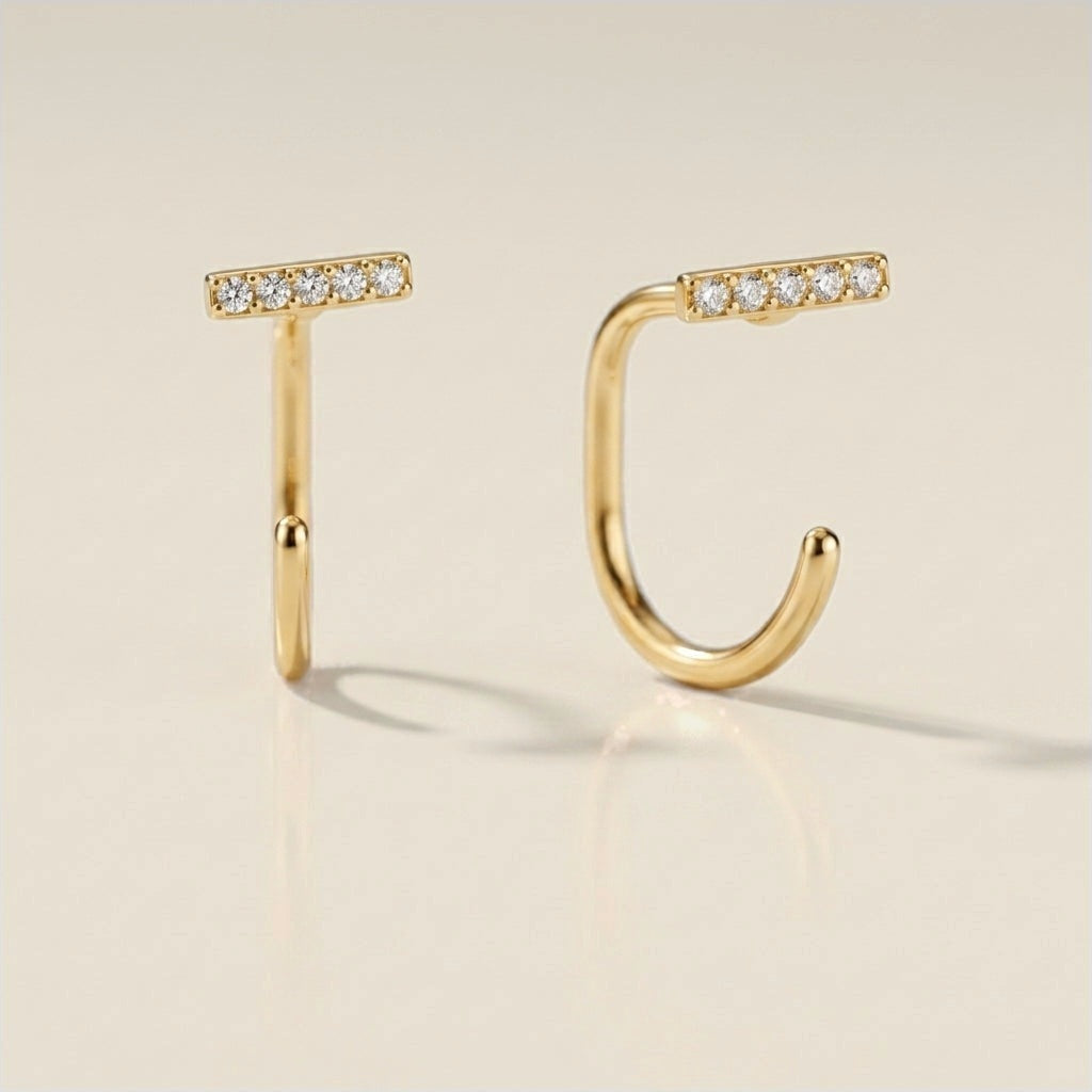 Diamond Bar Comfort Earrings