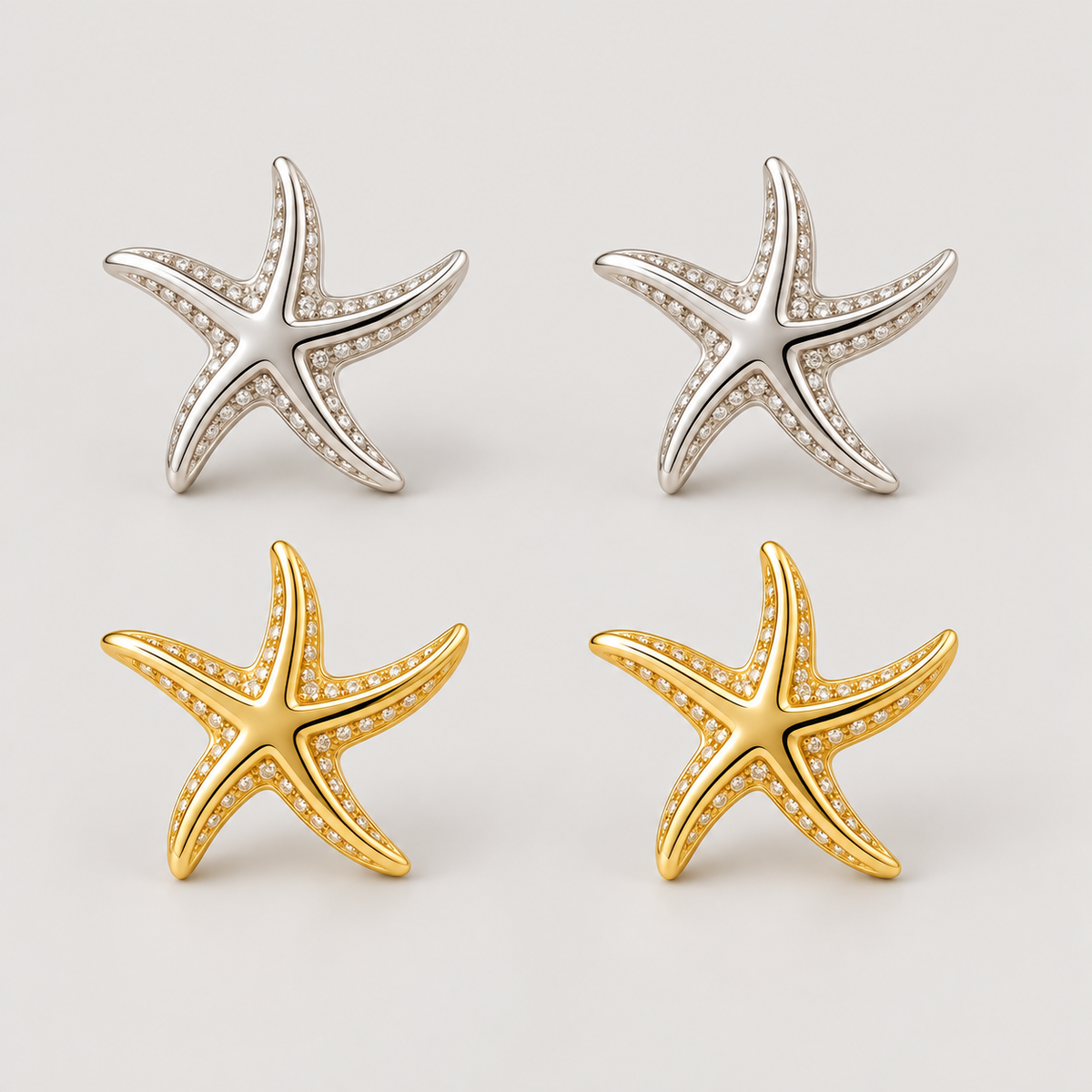 Mini Starfish Earrings — studio product photograph