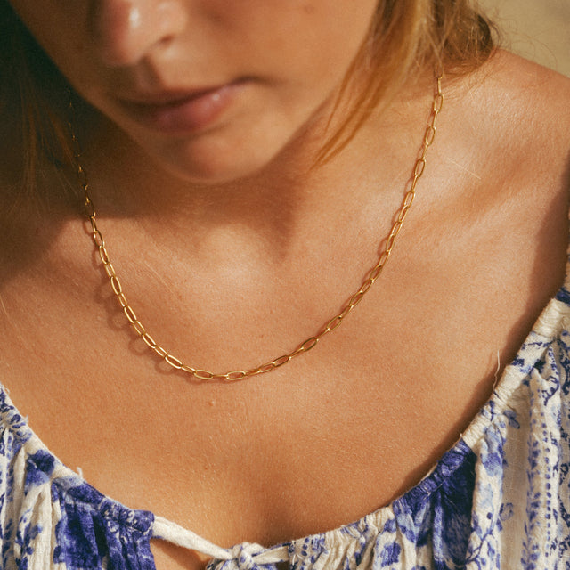Maui Paperclip Necklace worn