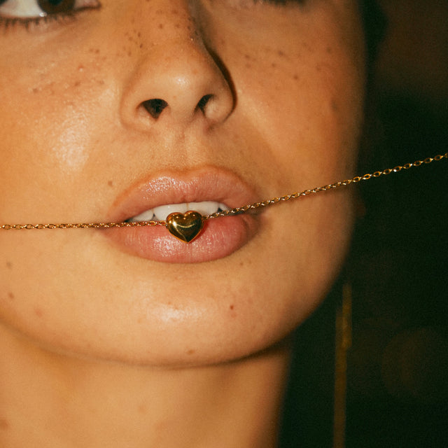 Riley® Dainty Heart Necklace worn