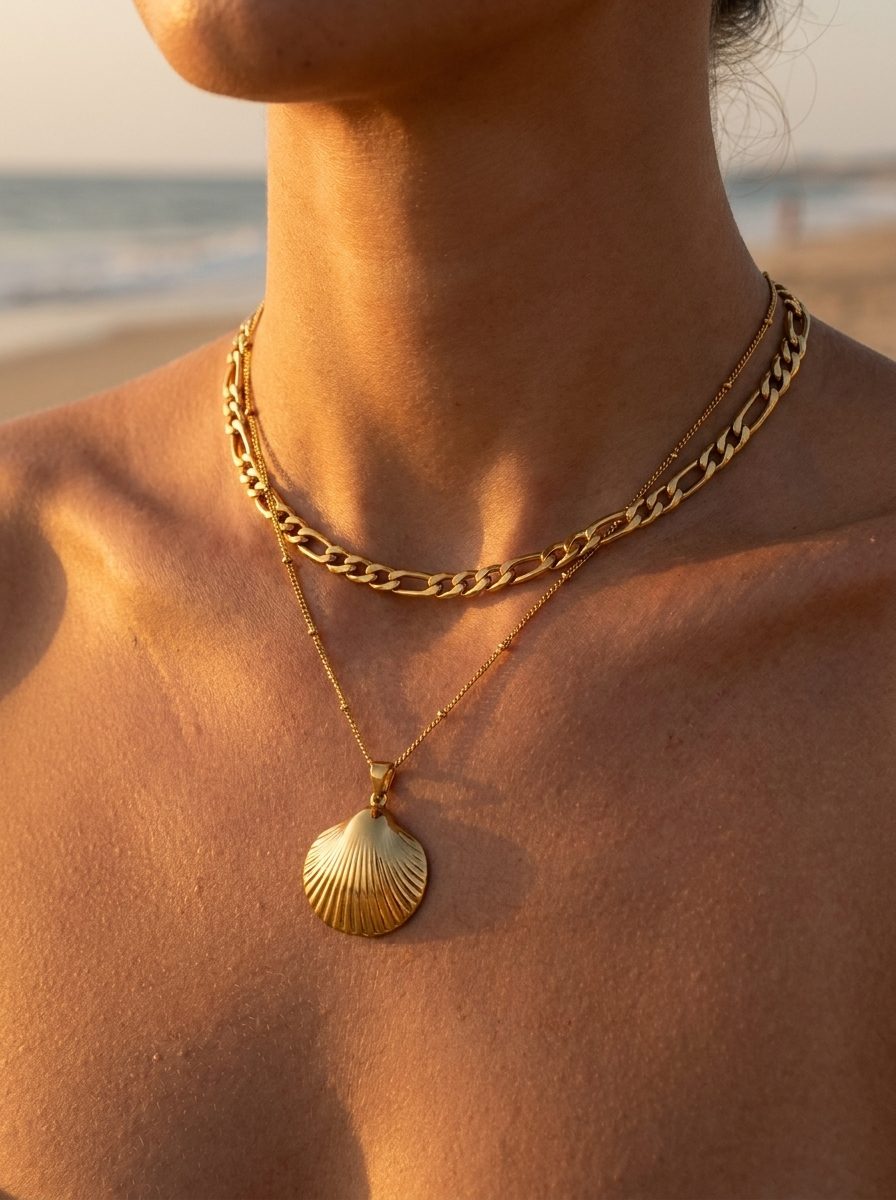 Positano Necklace styled with Destin Necklace