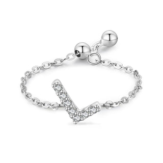 Addison® Crystal Initial Chain Ring