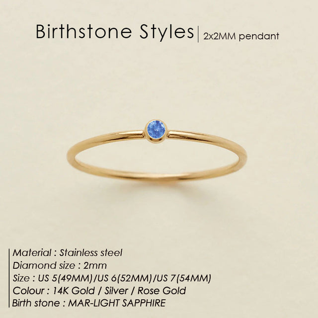 Dainty Birthstone Ring