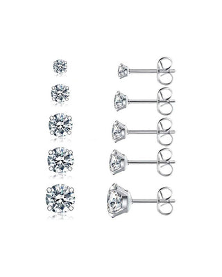 Fae® 316L Stainless Steel Stud Earrings (set of 5 Pairs)