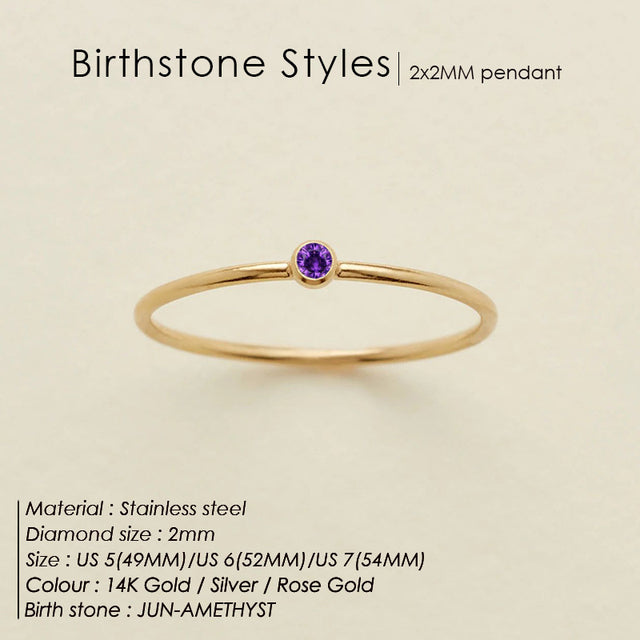 Dainty Birthstone Ring