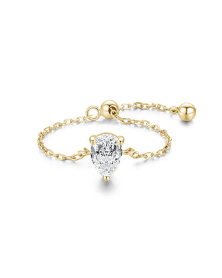 Addison® Adjustable Pear Diamond Chain Ring