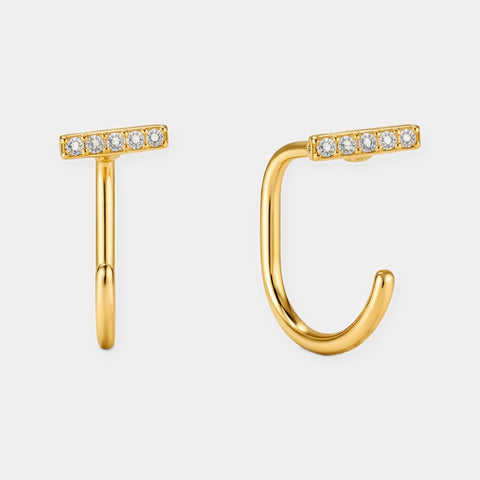 Diamond Bar Comfort Earrings