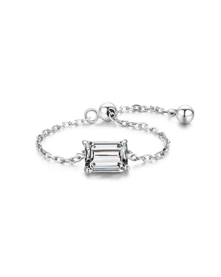 Addison® Adjustable Emerald Cut Diamond Chain Ring