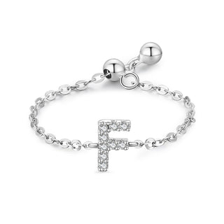 Addison® Crystal Initial Chain Ring