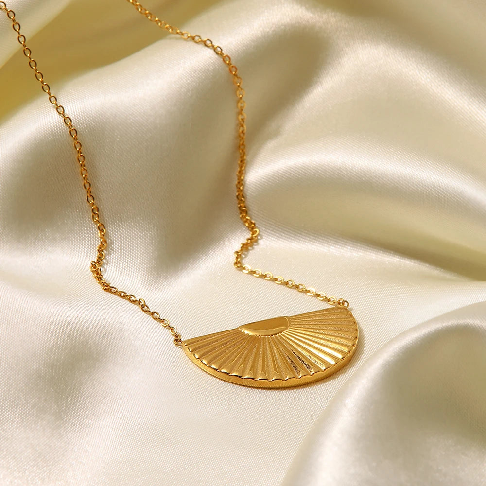 Ellie® Sunburst Semicircle Necklace