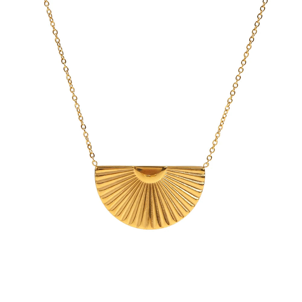 Ellie® Sunburst Semicircle Necklace