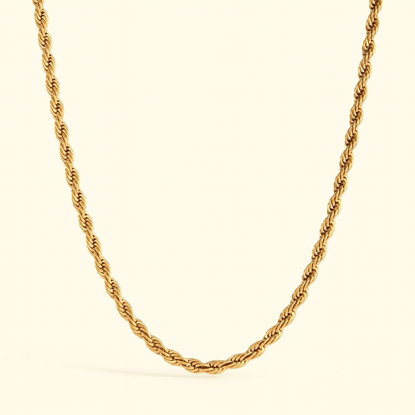 【All blues】Rope necklace 42cm Gold Tバー Coco Rope Necklace – Louise Carter
