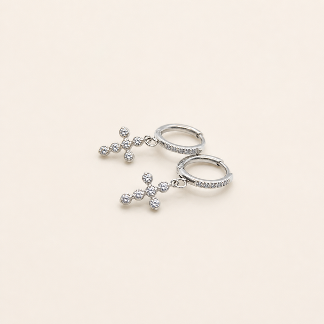Lumi Cross Hoops