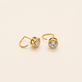 Circle Diamond Comfort Earrings