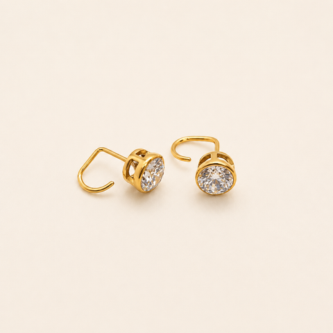 Circle Diamond Comfort Earrings
