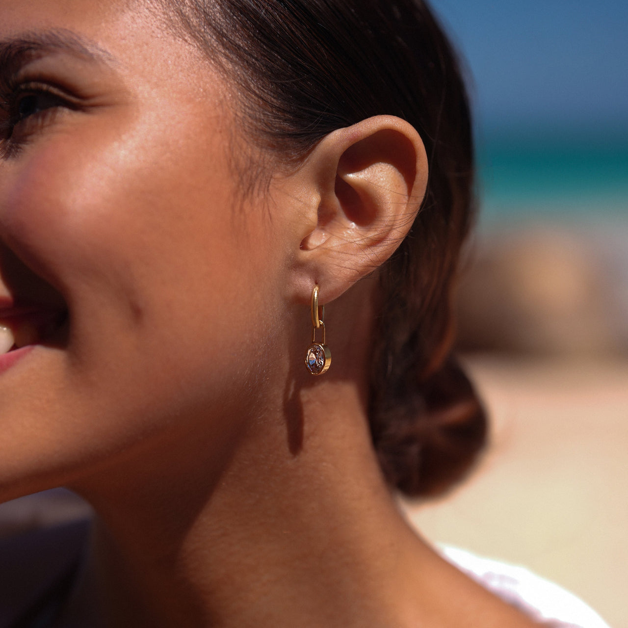 Diamond Lock Earrings