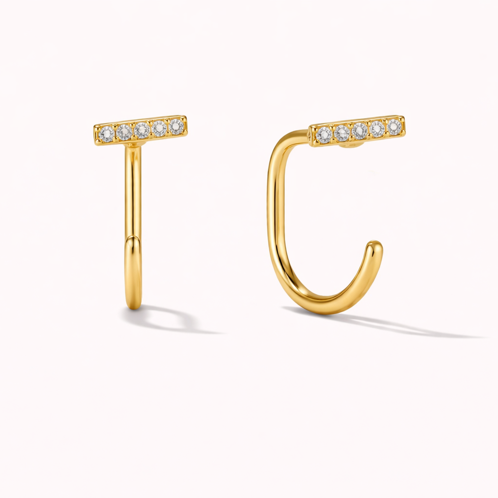 Diamond Bar Comfort Earrings