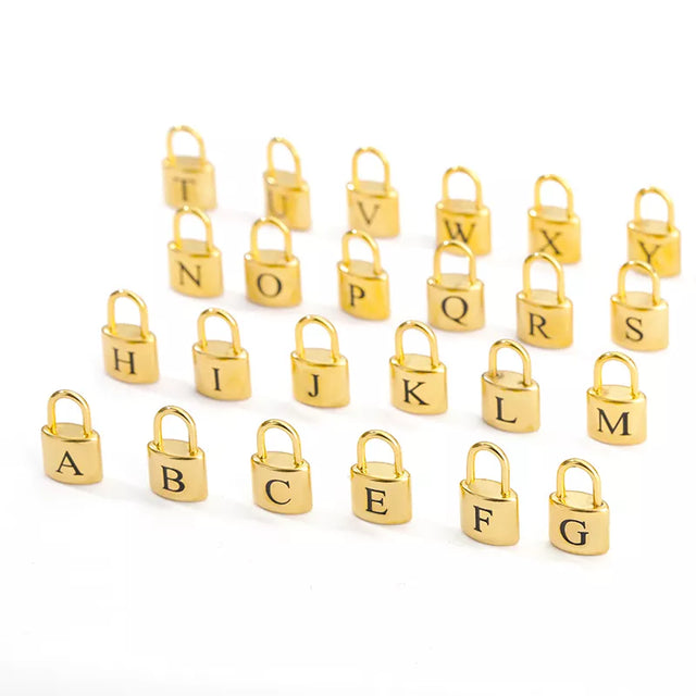 Ellie® Initial Love Lock 18k Gold Necklace