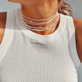Shelly® Crystal Pearl Initial Choker