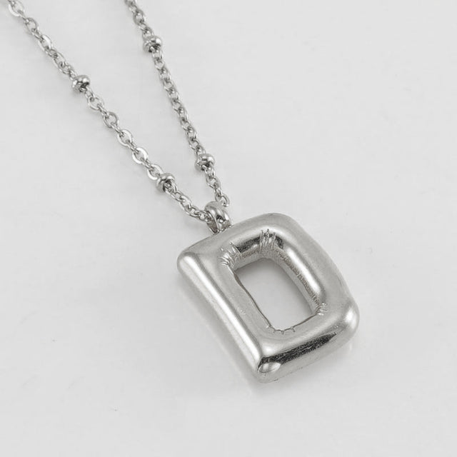Bubble Letter Initial Necklace
