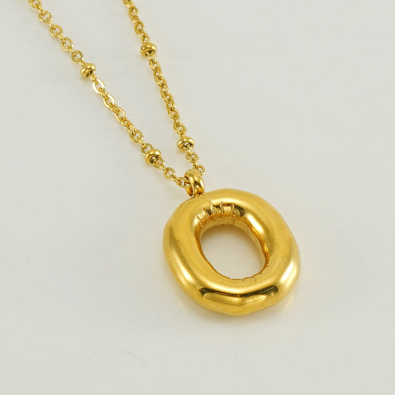 Bubble Letter Initial Necklace