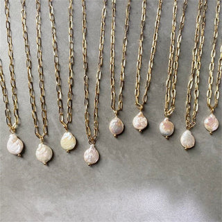 Hanalei Pearl Coin Paperclip Necklace (Bundle)