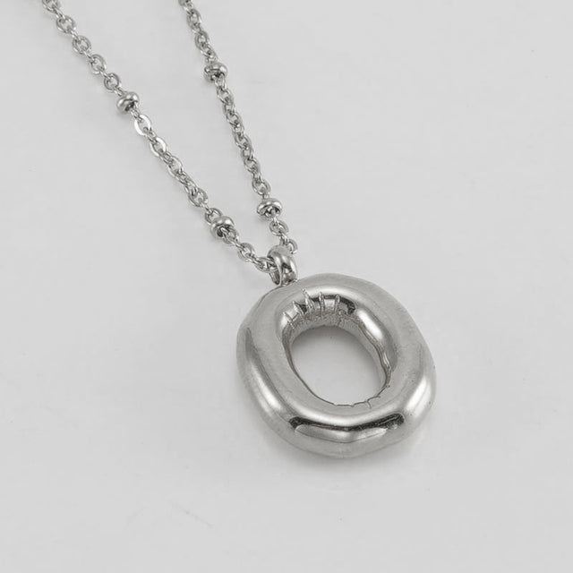 Bubble Letter Initial Necklace