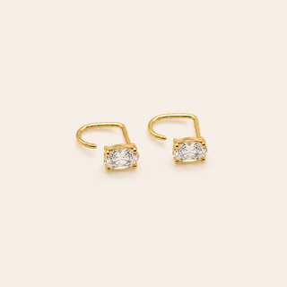 Oval Diamond Comfort Earrings