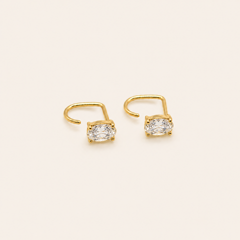 Oval Diamond Comfort Earrings