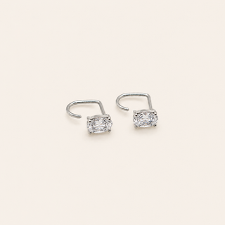 Oval Diamond Comfort Earrings