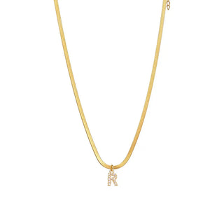 Melly® Diamond Initial Herringbone Necklace