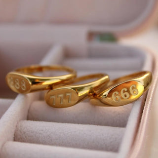 Angelica® Angel Number Signet Ring