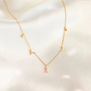 Riley® Dainty Pink Choker Charm Necklace