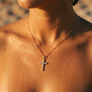 Faith Spark Necklace lifestyle on model