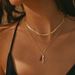 Catalonia Necklace in stack with Chelsea and Maui