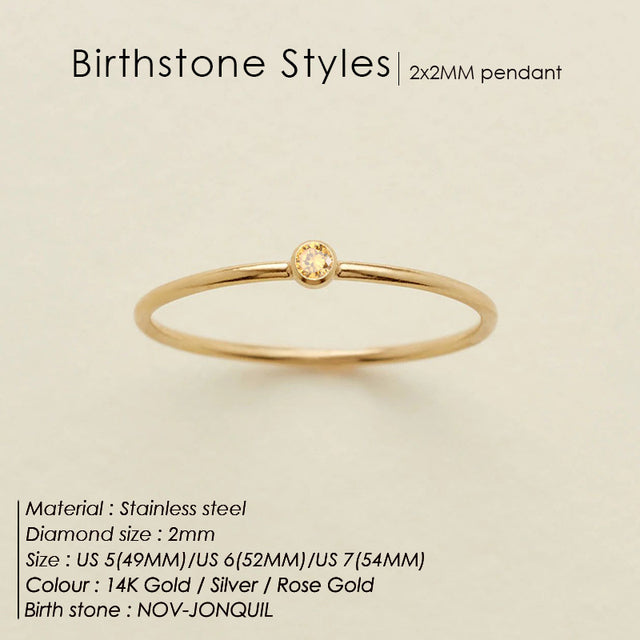 Dainty Birthstone Ring