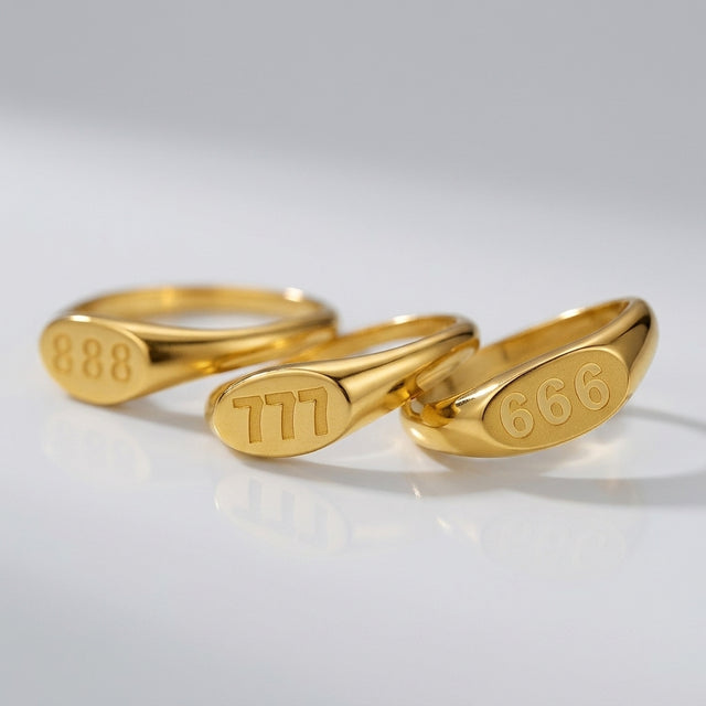 Angelica® Angel Number Signet Ring