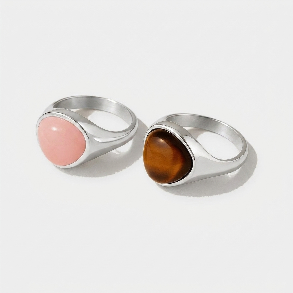 Alaula Gemstone Bold Ring (Bundle) — Silver