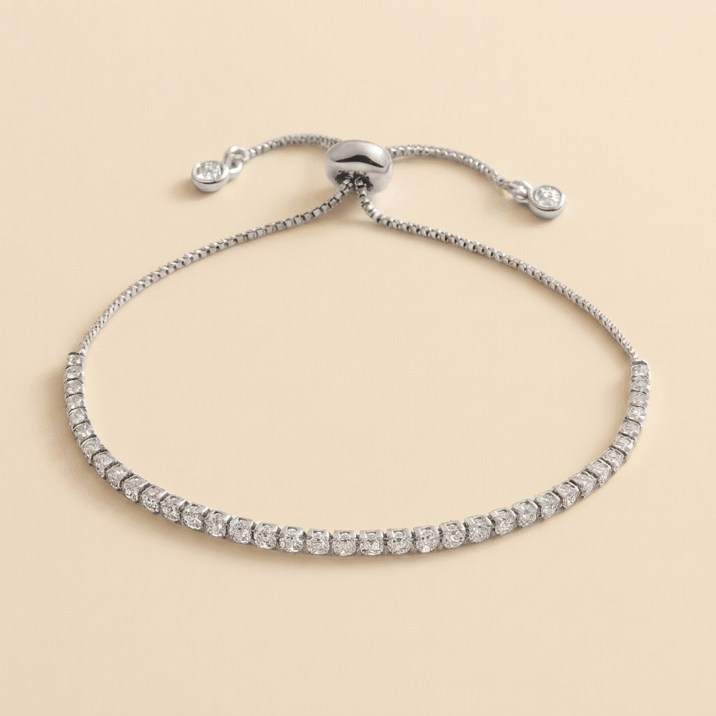 Melly Adjustable Tennis Bracelet (Bundle) — Silver