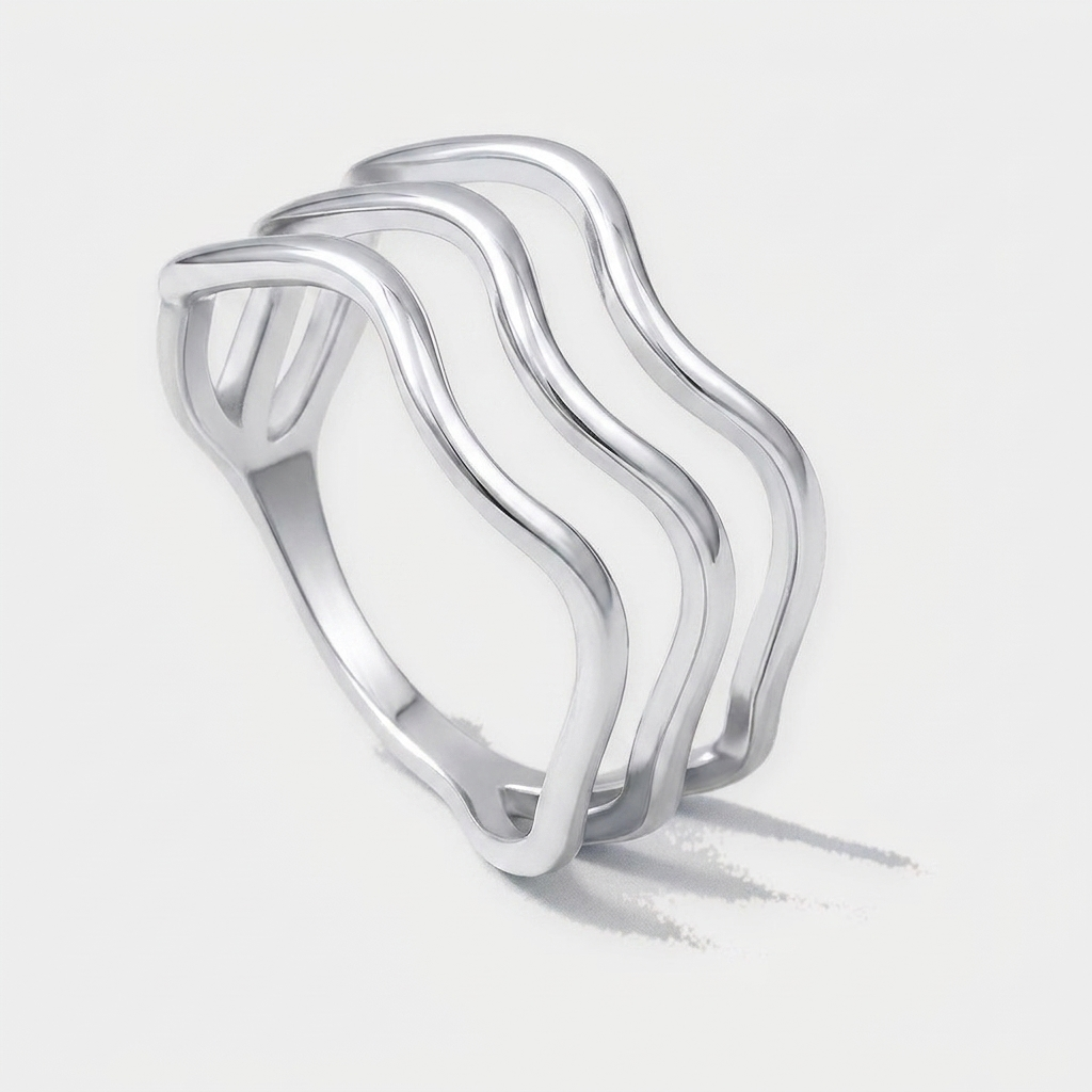 Wave Trio Ring — Silver