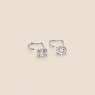Oval Diamond Comfort Earrings