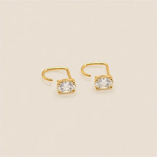Oval Diamond Comfort Earrings