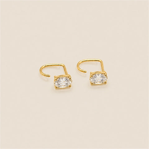 Oval Diamond Comfort Earrings