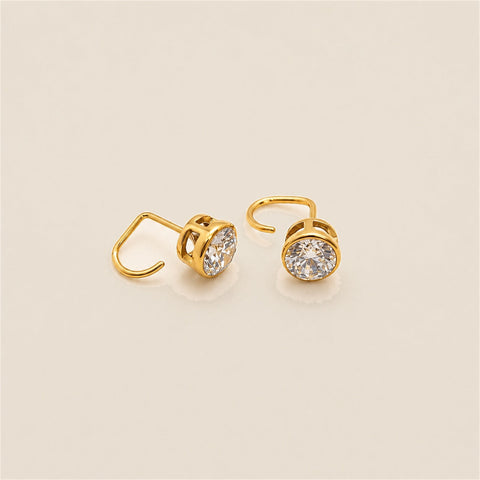 Circle Diamond Comfort Earrings