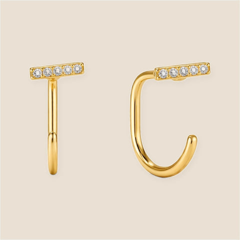 Diamond Bar Comfort Earrings