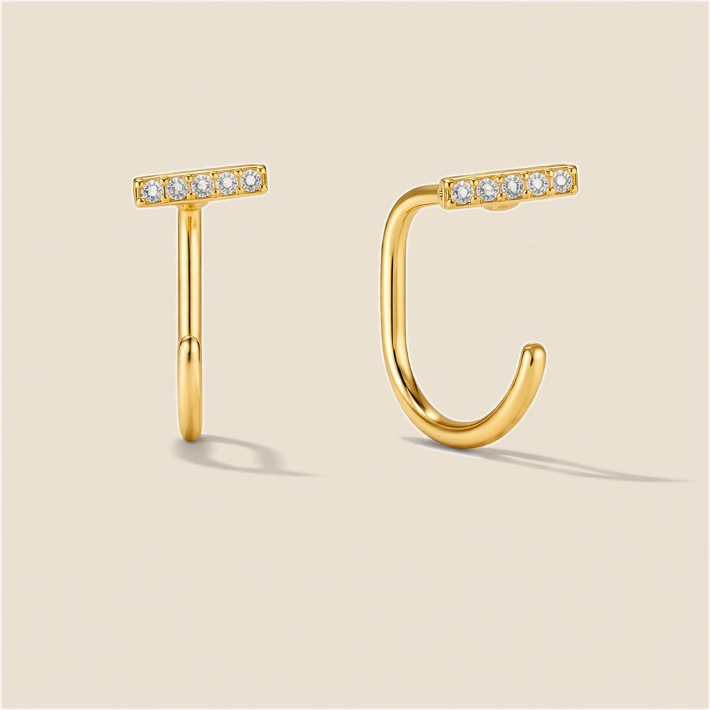 Diamond Bar Comfort Earrings
